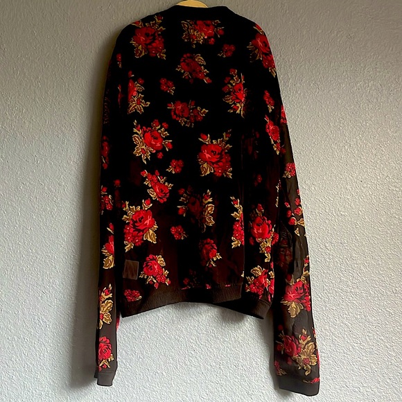 Selena Gomez see-through rose printed bomber jacket. Size M, fits like a S. - Picture 5 of 5